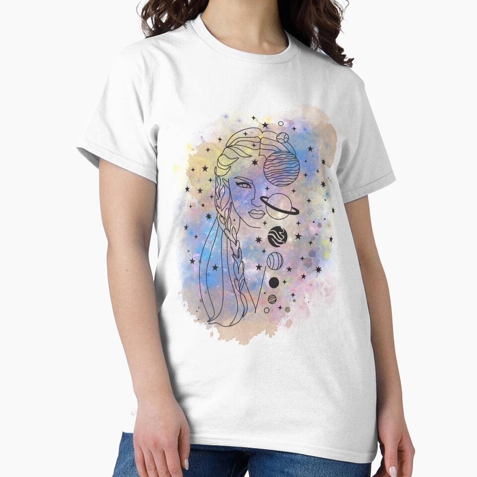 White Pastel Abstract Galaxy Overlay, Girl With Stars by ORA_ORA