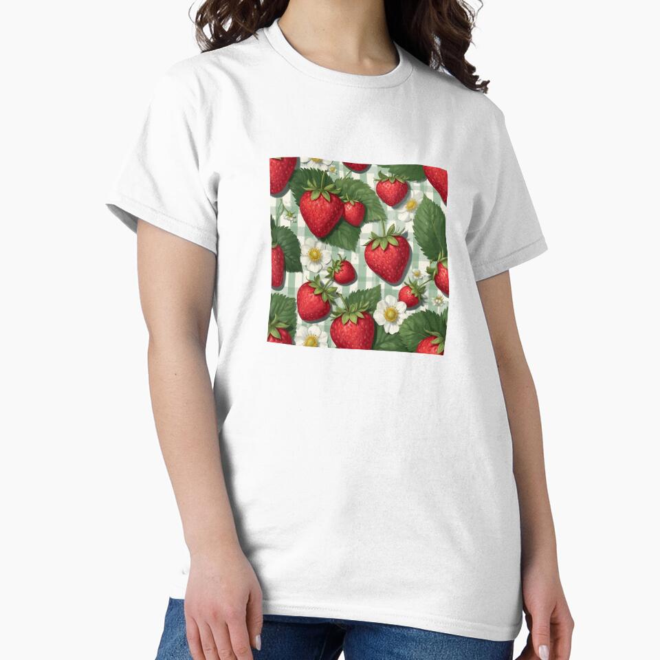 Strawberry Picnic Pattern – Juicy Summer Vibes by Vikart Studio