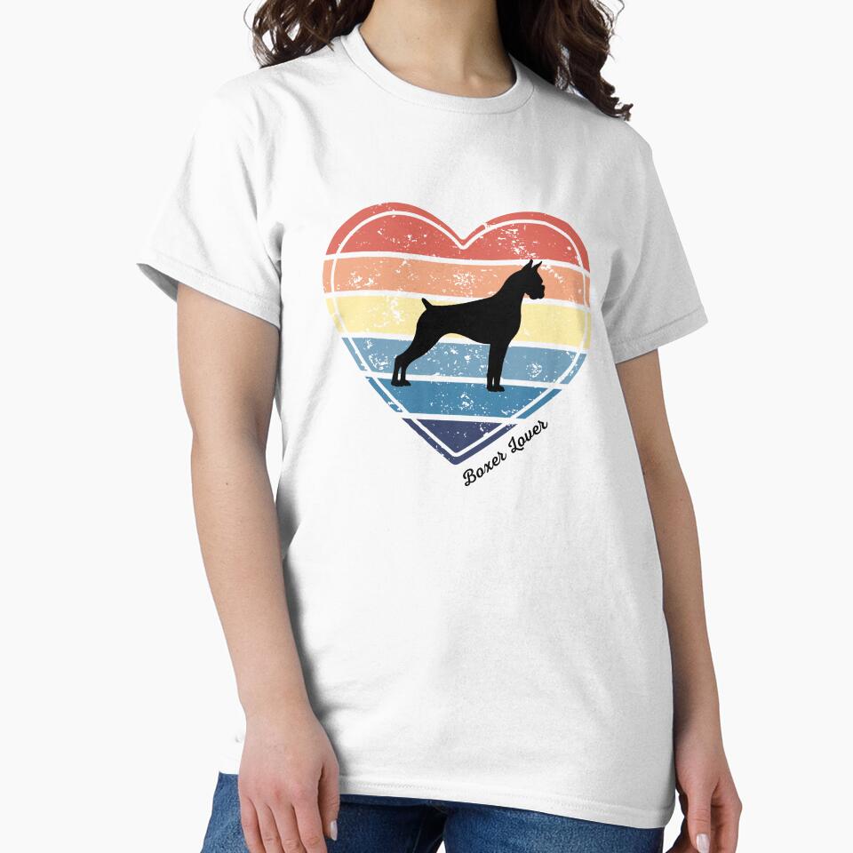 Boxer Lover Retro Sunset Heart by Print-A-Joke