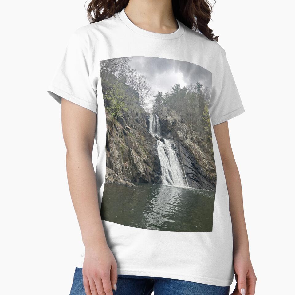 Clouds over high falls waterfall by Rachel the Artist