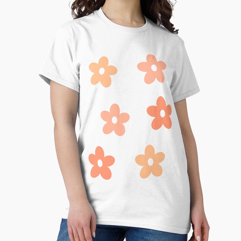 Retro Groovy Flowers in Different Shades of Orange by JulzPink