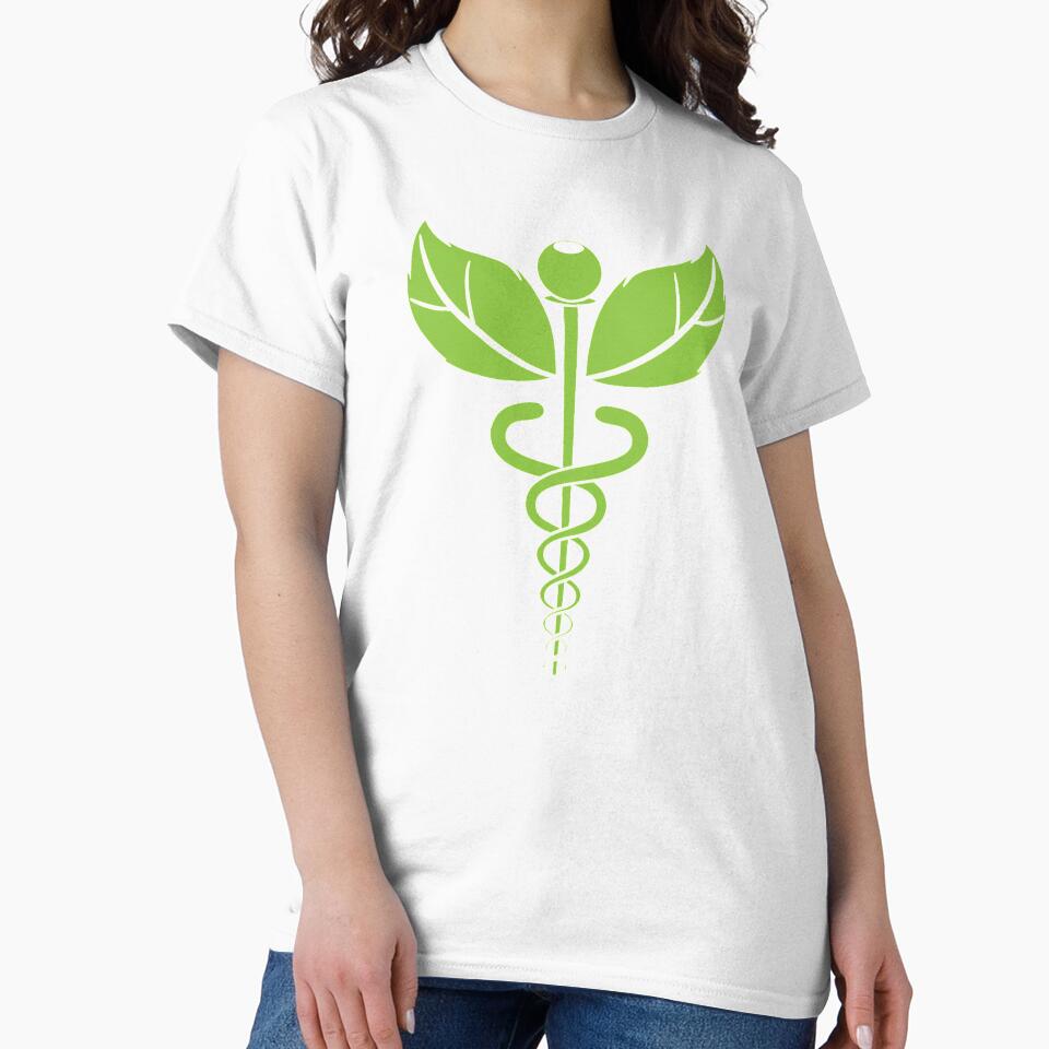 Green Leaf Caduceus For Natural Doctor by DOLCEINDIGO