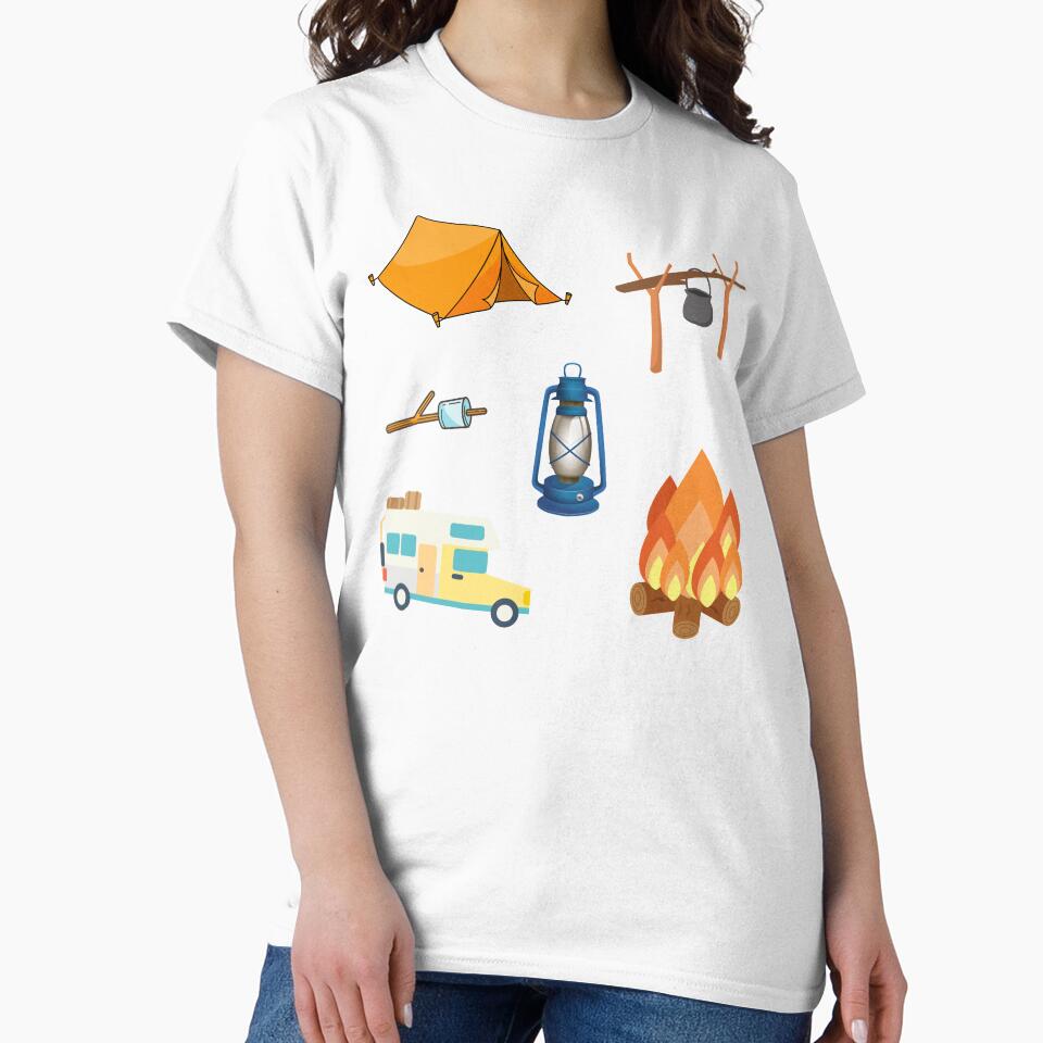 Campfire Tent Pan Marshmallows Camper Lamp Stickerpack by Web CreationsNL