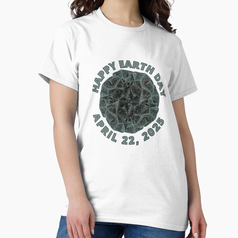 Happy Earth Day 2025 Green Pyrite Crystal Design by ArtDesignTp