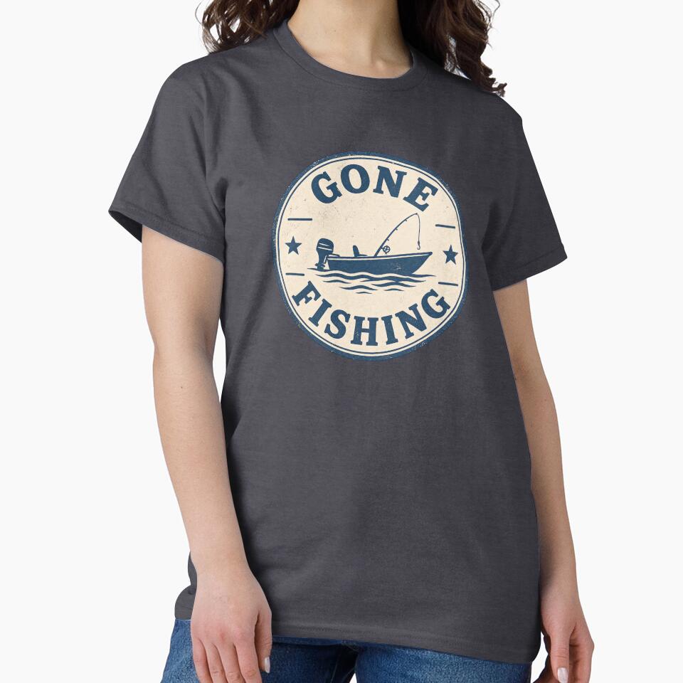 Gone Fishing Vintage Badge by EastEndTownie