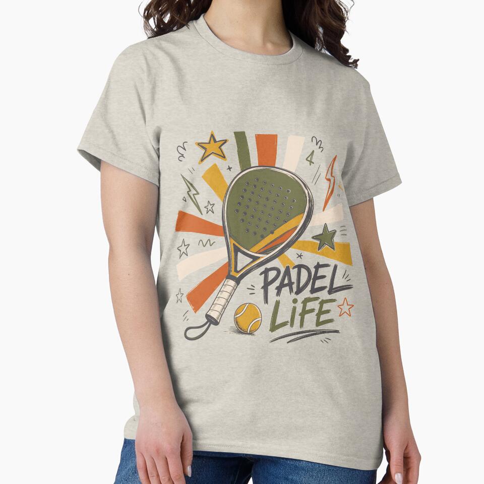 • Padel Life Doodle - Hand Drawn Racket - Mens Retro Aesthetic Sports Gift by BelievingCreate