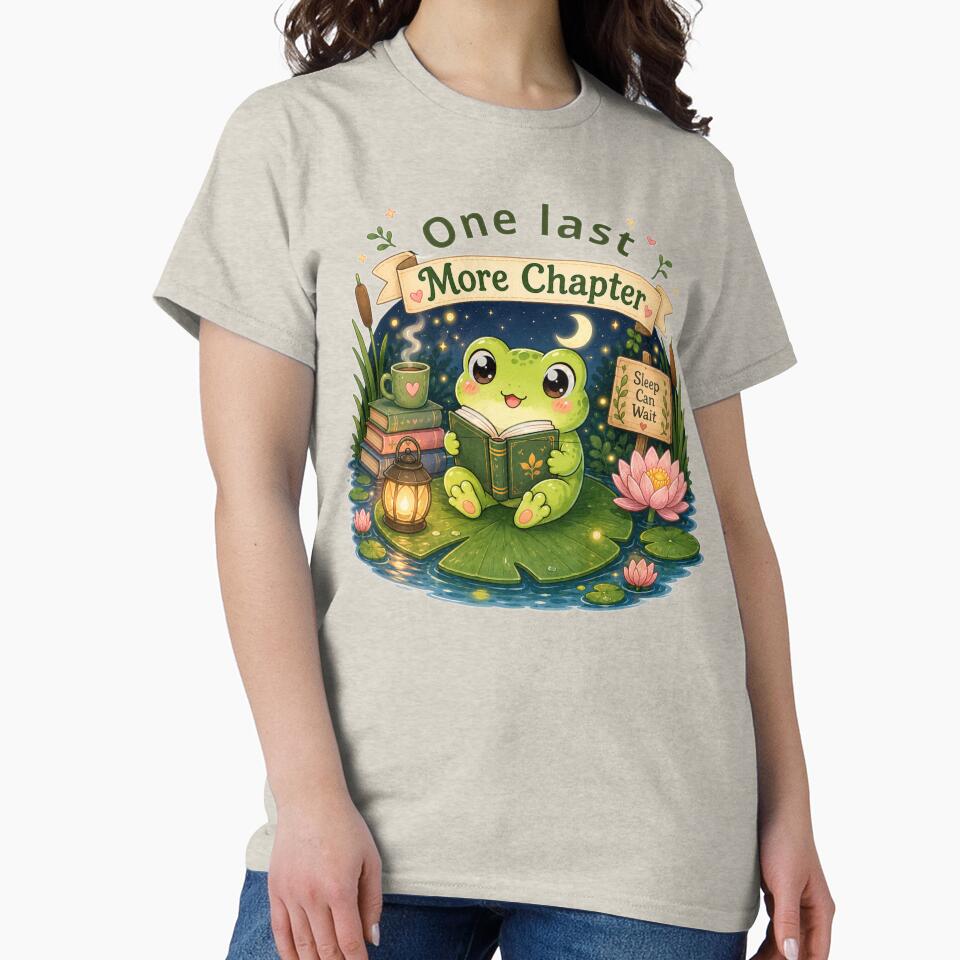 One Last Chapter – Cute Frog Reading at Night by MotylekAnia