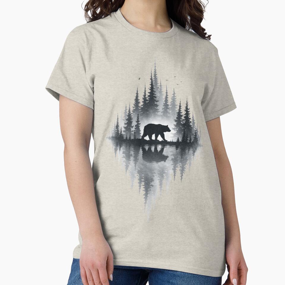 vintage bear forest art by stikrusak