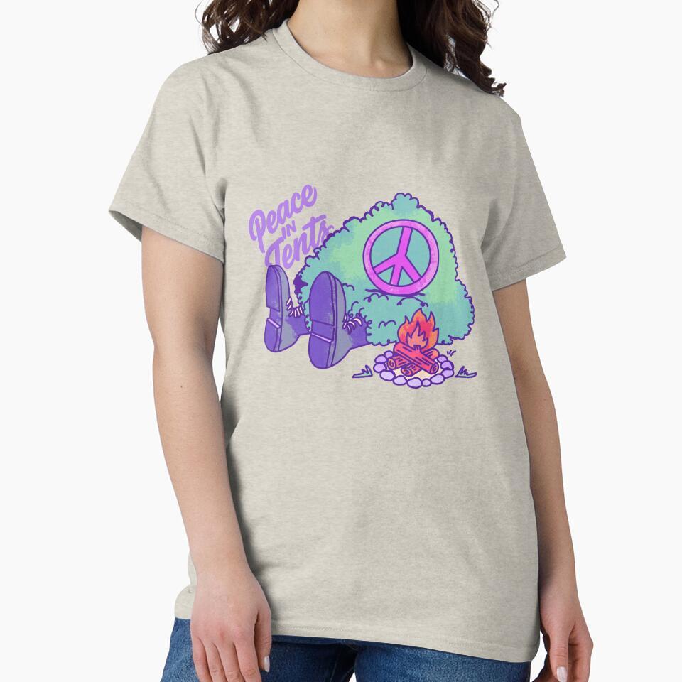 Peace in Tents Retro Camping Spirit by HumorInHues