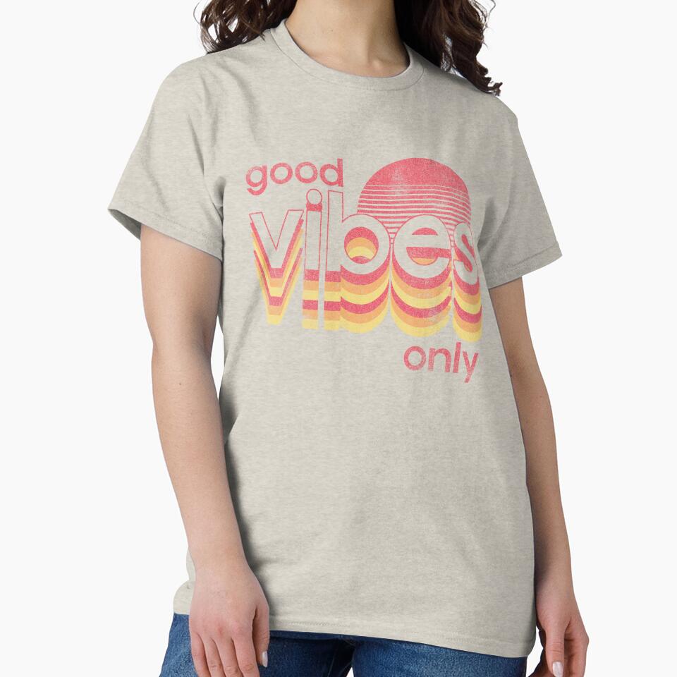 Good Vibes Only Retro Sunset Typography by The secret storage room