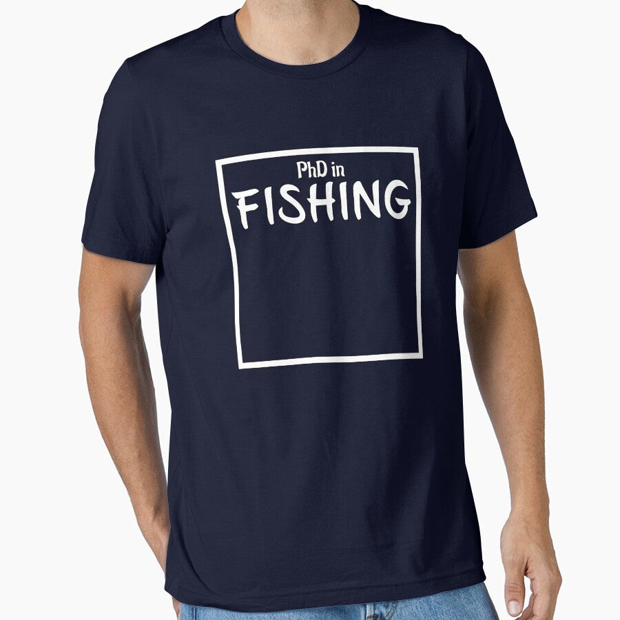 PhD in Fishing Graduation Hobby Birthday Celebration Gift by geekydesigner