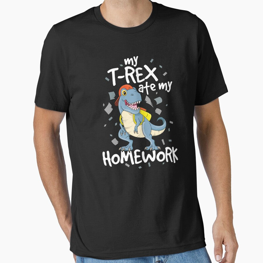 My T-Rex Ate My Homework T-Shirt Teacher Dinosaur School by 14thFloor
