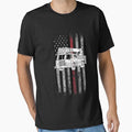 Fire truck American Flag Thin Red Line Firefighter Shirt by we1000