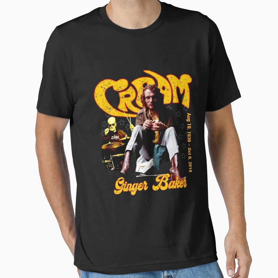 Ginger Baker , Cream Mens Retro Vintage Rock Music Tee by anitapay0ca