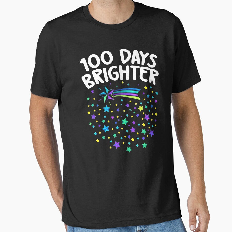 100 Days Brighter Happy 100 Days Of School Teachers Kids by THREE LITTLE BEANS
