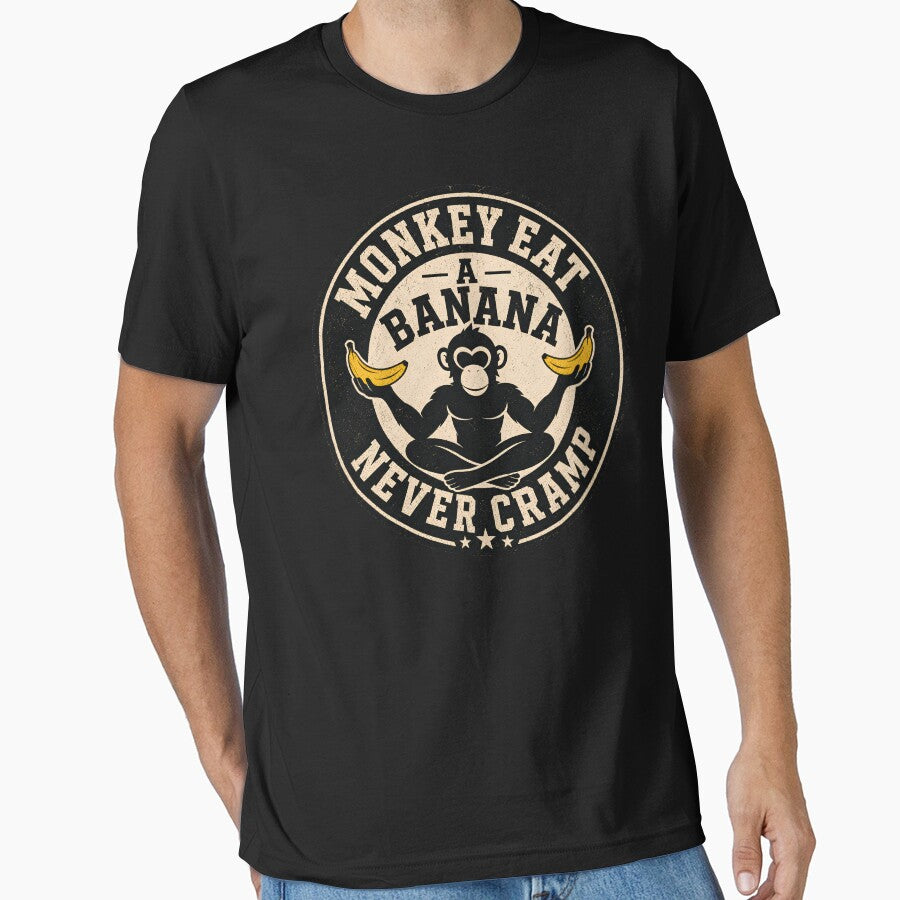 Monkey Never Cramps Shirt, Funny Baseball Meme Tee, Sarcastic Sports Humor T-shirt, Athlete Gift For Him, Monkey Eat Banana Meme by THREE LITTLE BEANS