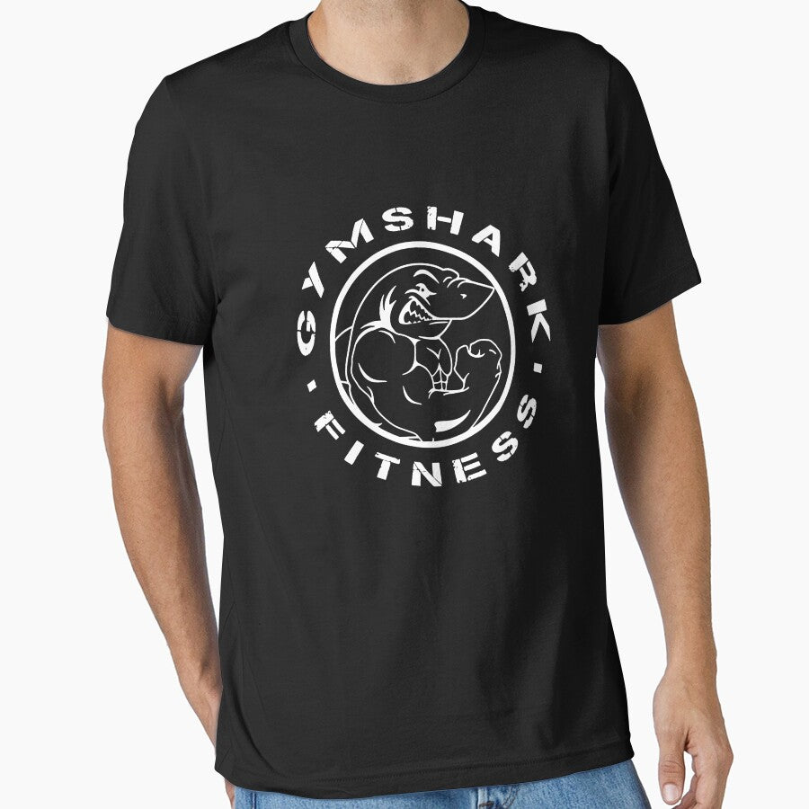 Distressed Flexing Shark Muscle Fitness Gym Circle by Trezcharacts