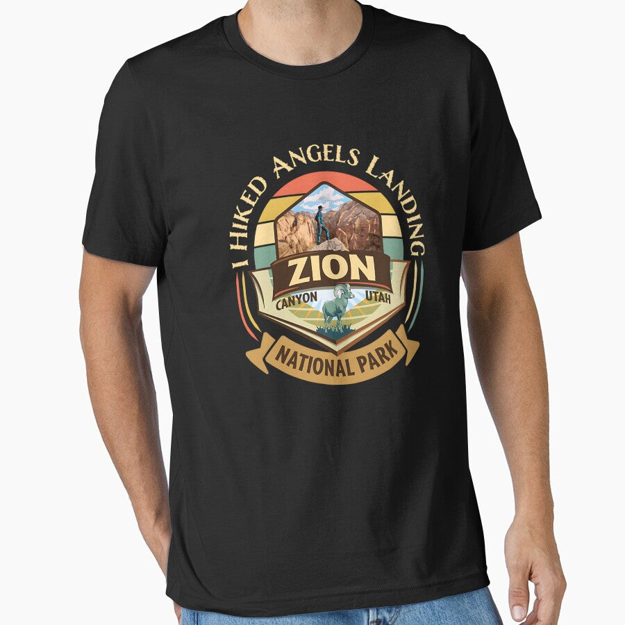 I Hiked Angels Landing Zion Retro Vintage Sunset by boatngsxzx