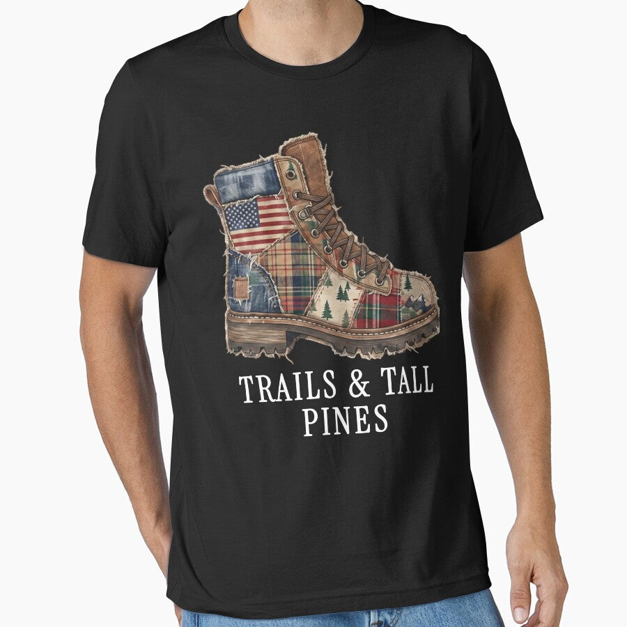Trails & Tall Pines Shirt, Hiking Design by TeeVerse27