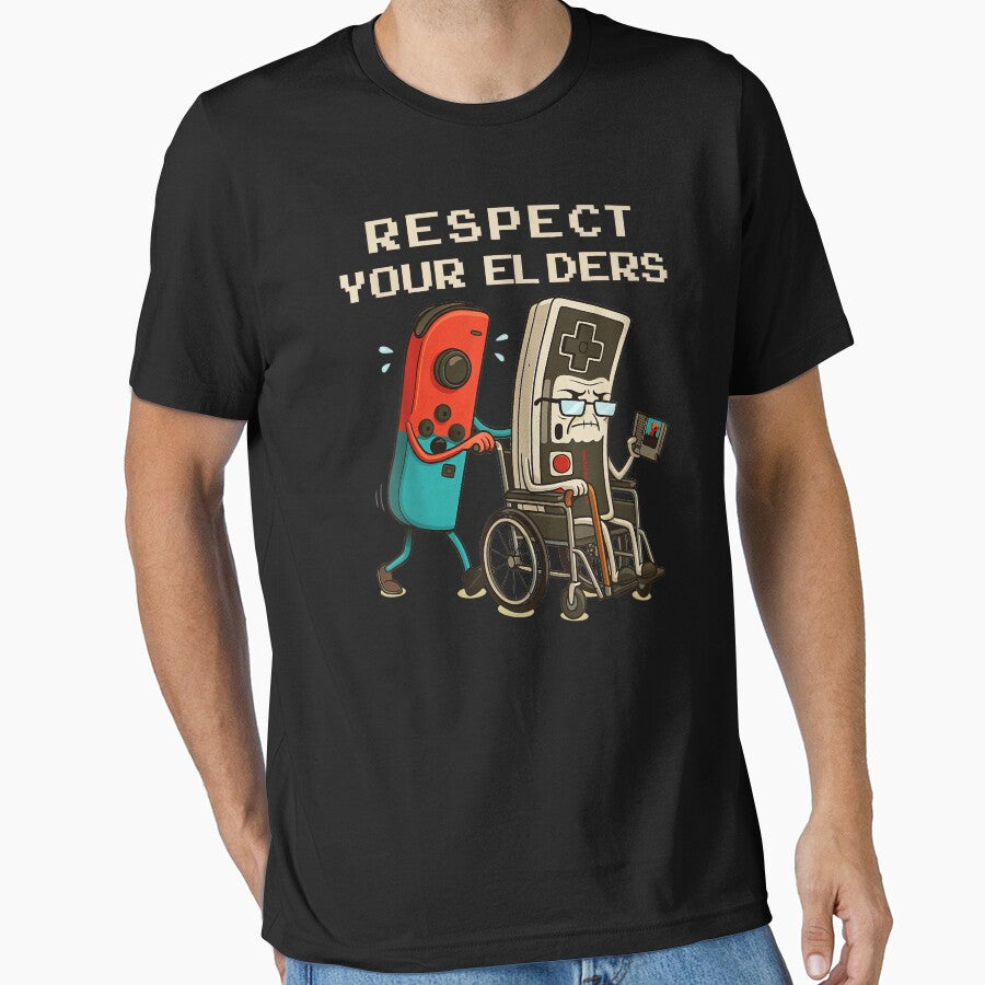 Respect Your Elders Retro Gaming Humor Gamers by AmaXONIC