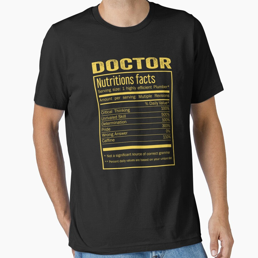 Mens Womens doctor birthday Gifts Shirt,Cool doctor Funny Nutrition Facts Mens Womens Christmas Fathers Days Gift, doctor Nutrition Facts by xlnv