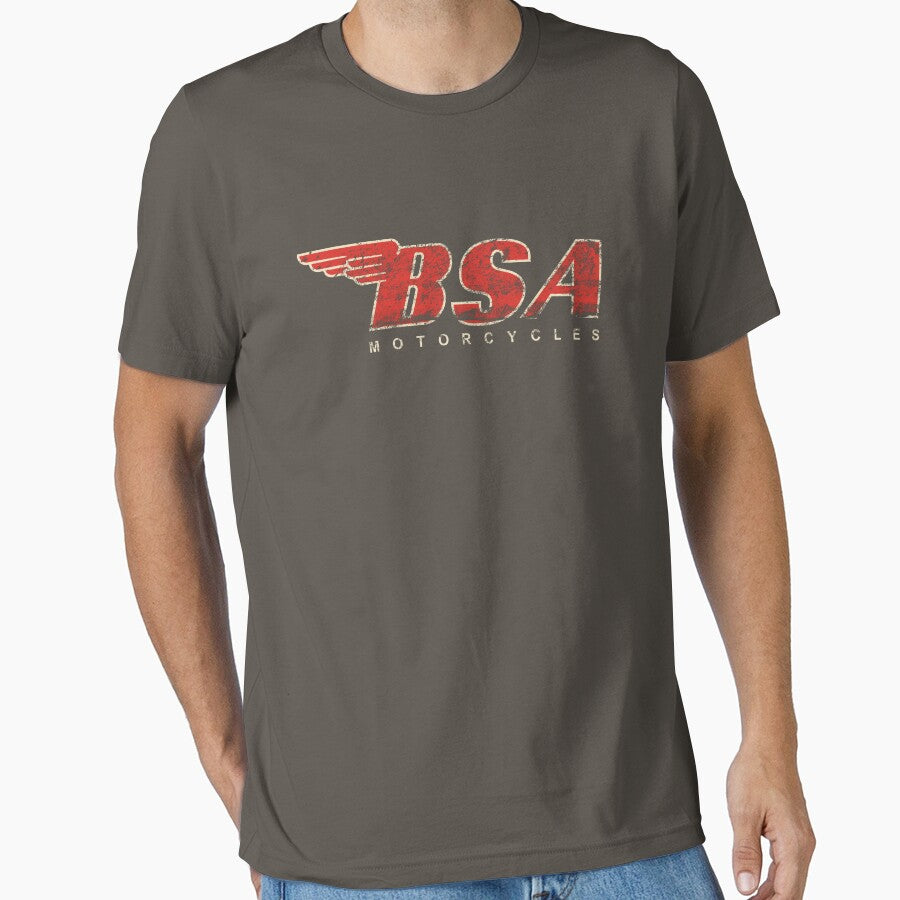 BSA Motorcycle Distressed Design Logo T Shirt by dpi-print