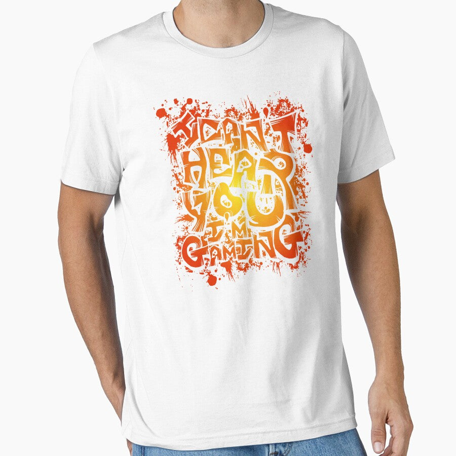 Funny Graffiti Gamer Quote Graphic - Orange Red Splatter Gaming Art by abdallatigle