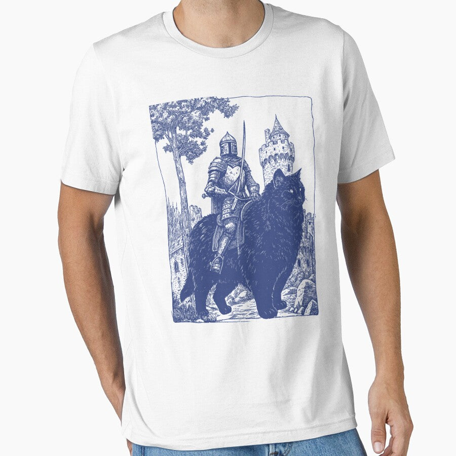 Knight Cat Rider  90S Medieval Grimdark Dark Gift For Him Fairycore Style by JohnsonlqArts
