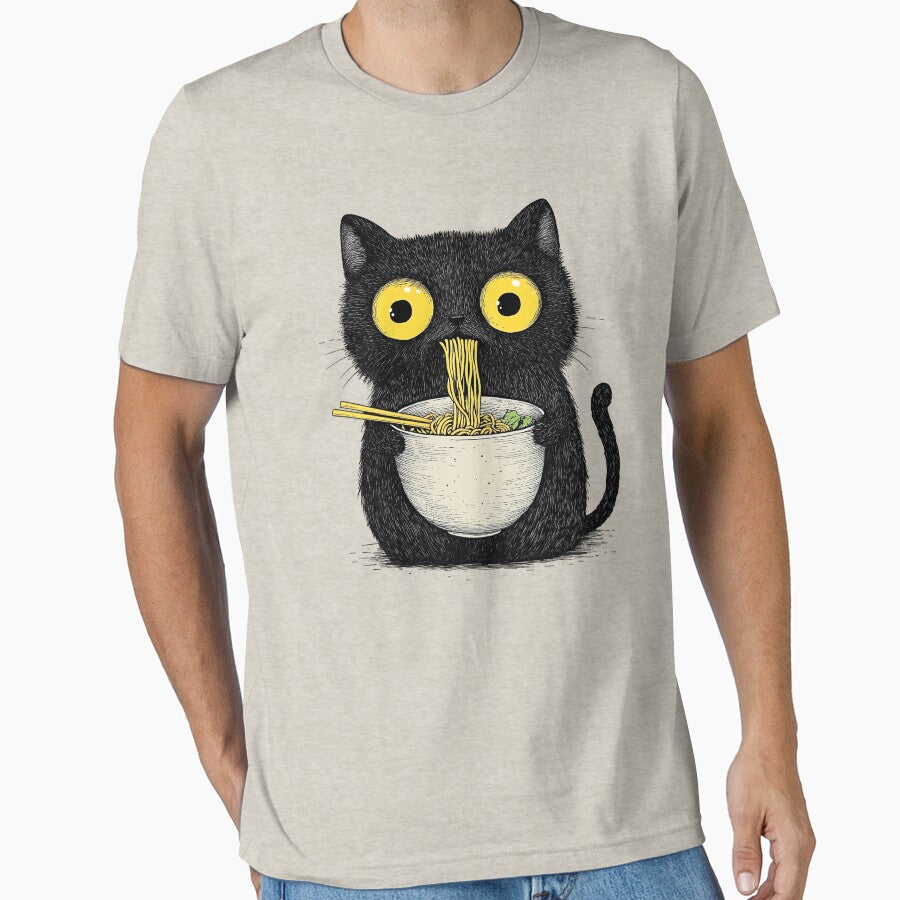 Black Cat Eating Noodles 2 by TheSamuraiCat