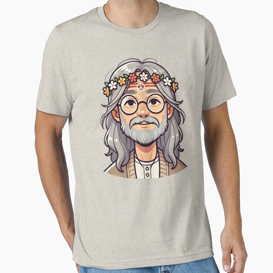Kind Elder Hippie – Gentle Portrait by I AM BRO