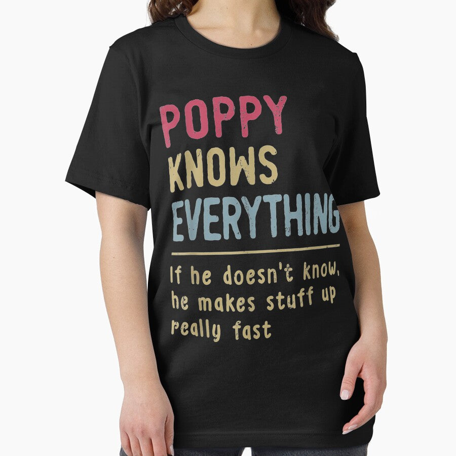 Mens Poppy Know Everything - Grandpa Gift by RonaldoStudio