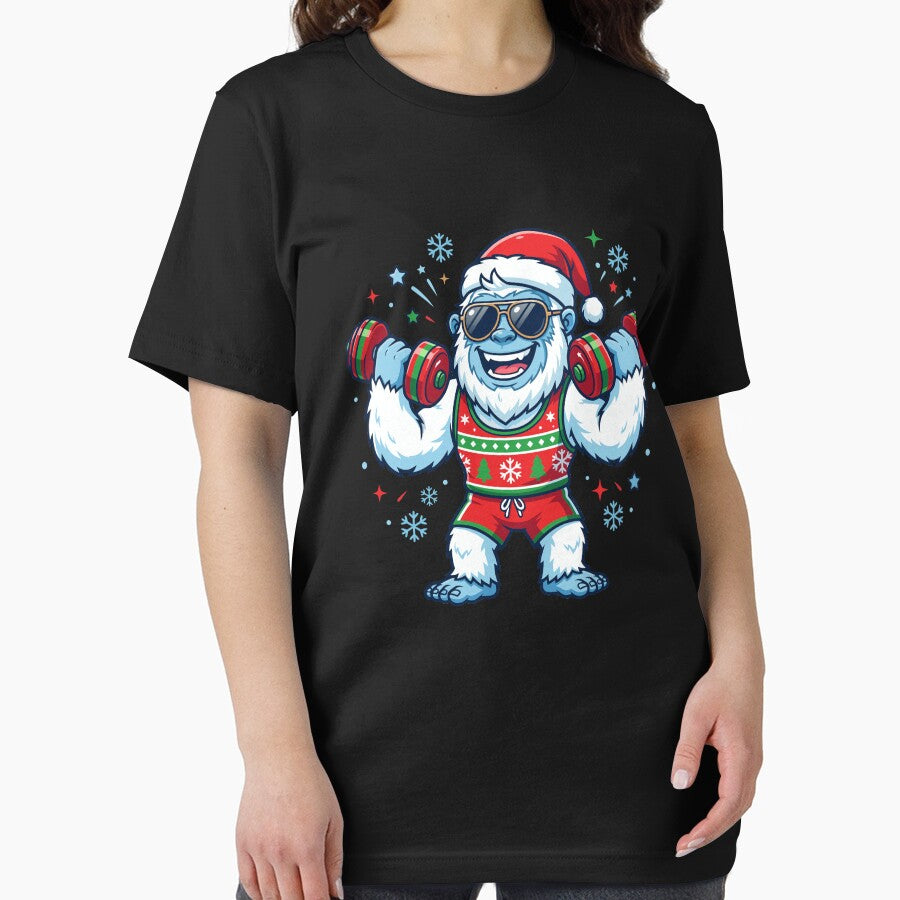 Christmas Yeti Weightlifter Gym Funny Workout Yeti Gear by DynamicDesign