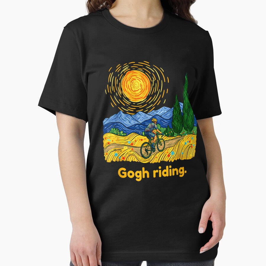 Gogh Riding Funny Cycling Van Gogh Art Bike by Juansustait