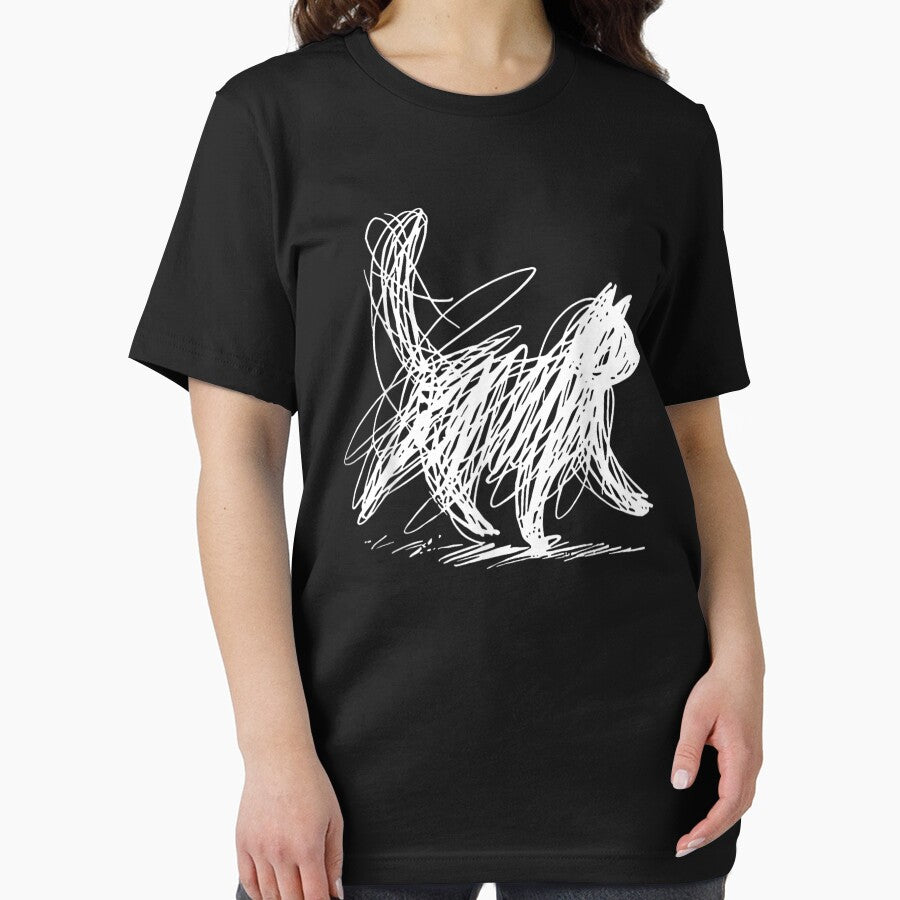 Scribble Cat Minimal Line Art Japanese by tarikusa02