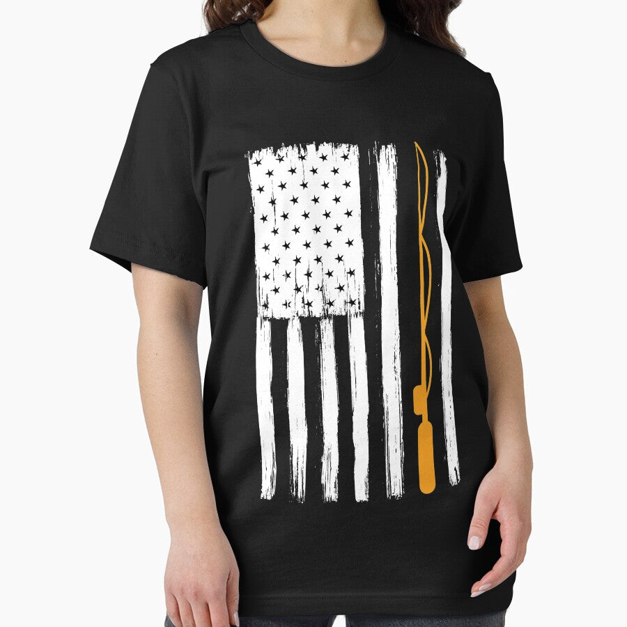 American Flag Fishing, Vintage Fishing by MalikaBela
