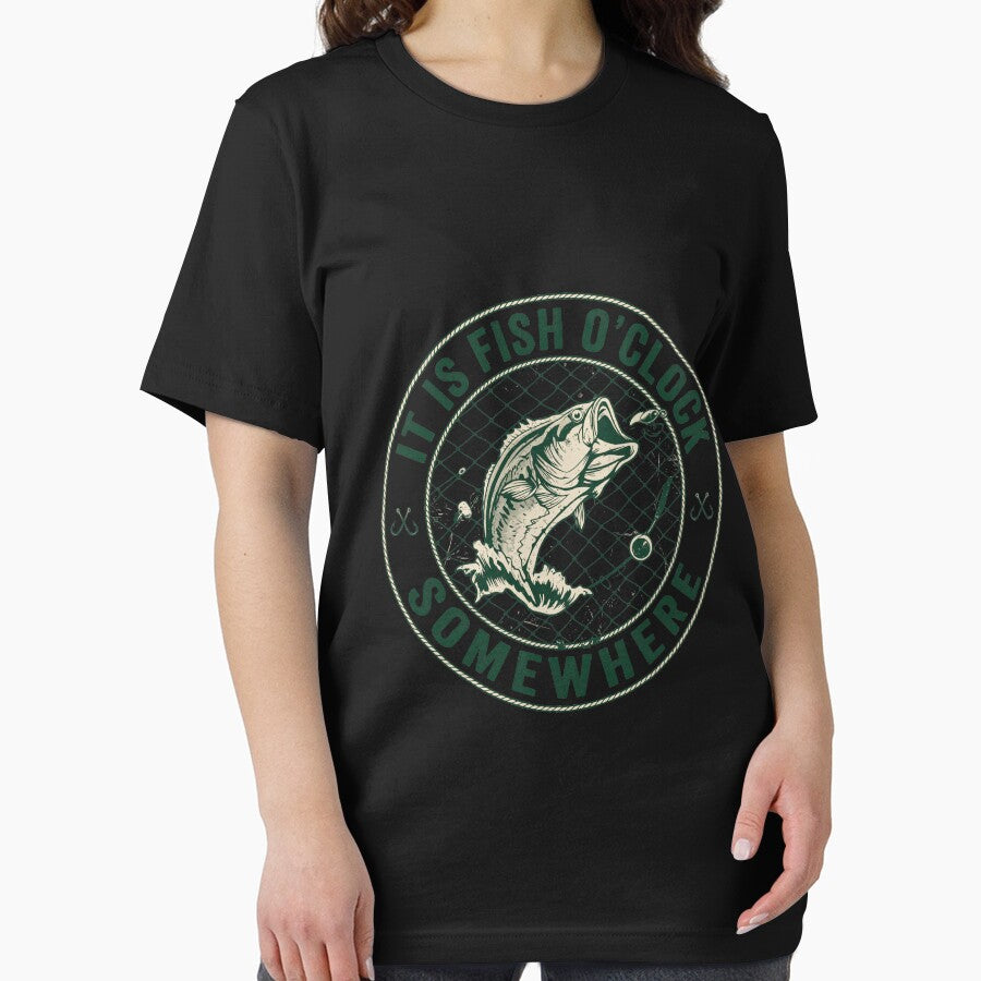 It is Fish Oclock Somewhere Funny Fisherman Bass by leocreatives