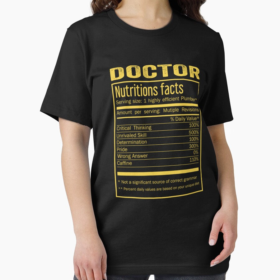 Mens Womens doctor birthday Gifts Shirt,Cool doctor Funny Nutrition Facts Mens Womens Christmas Fathers Days Gift, doctor Nutrition Facts by xlnv