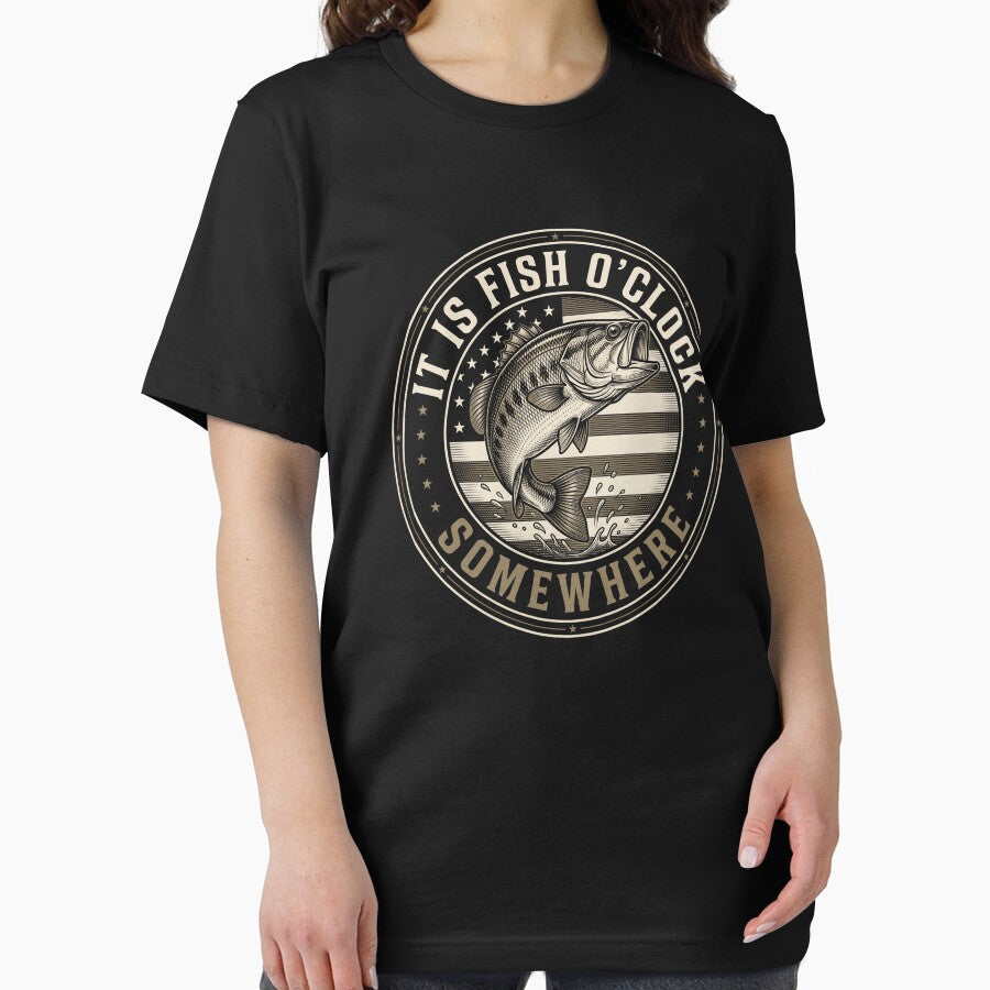 It Is Fish O'Clock Somewhere Fishing Angler Bass Fisherman Hobby by SofenArt