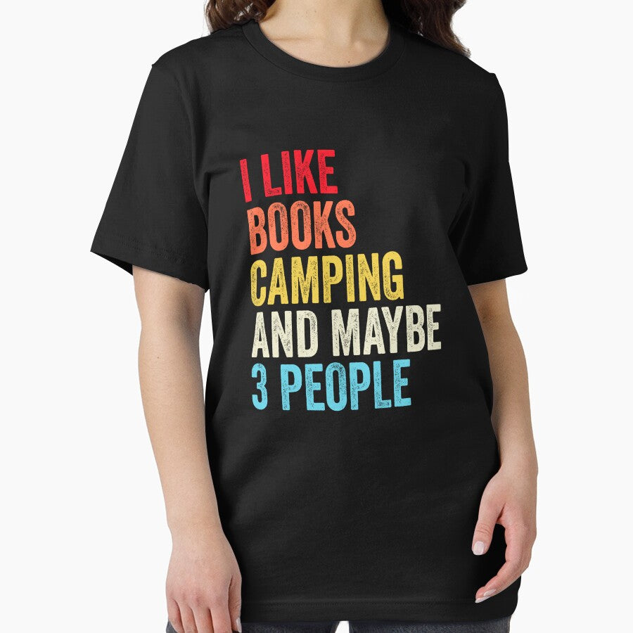 I Like Books Camping And Maybe Three People Shirt, Funny Cool Camping Mens Womens girls Lovers Birthday Christmas Gift Shirt by xlnv