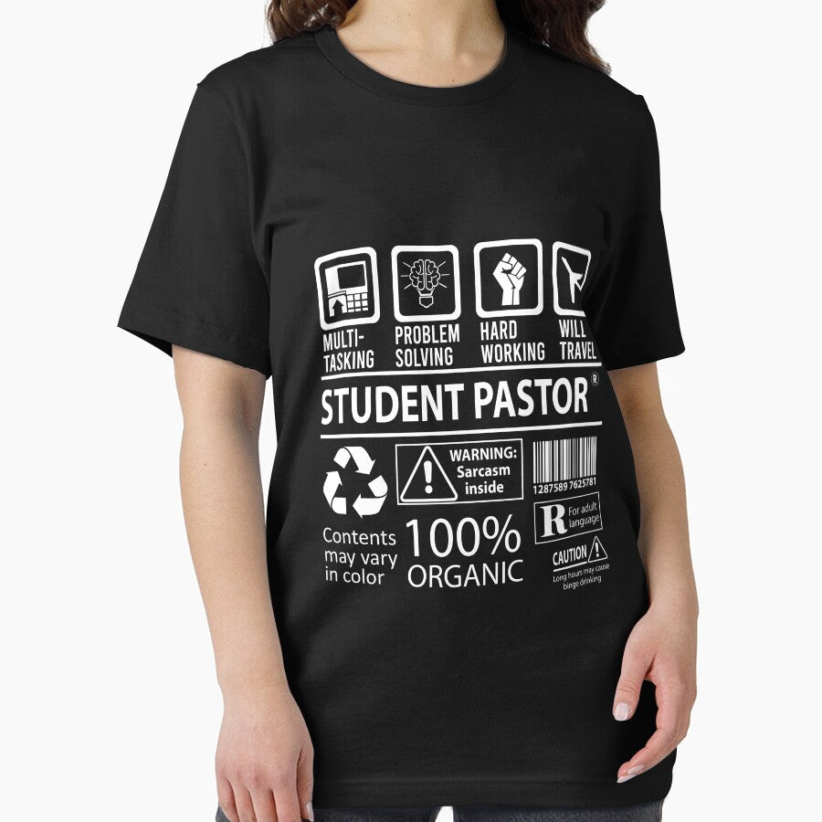 Student Pastor T Shirt - MultiTasking Certified Job Gift Item Tee by sabinacsnm