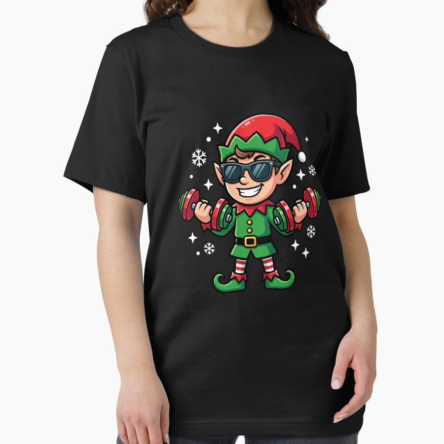 Christmas Elf Weightlifter Gym Men's Funny Workout Gear by DynamicDesign
