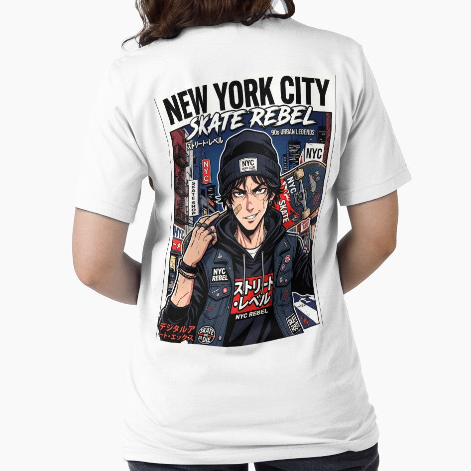 NYC Skate Rebel Anime Boy Street Rats Streetwear Fashion by DigitalArtx-com