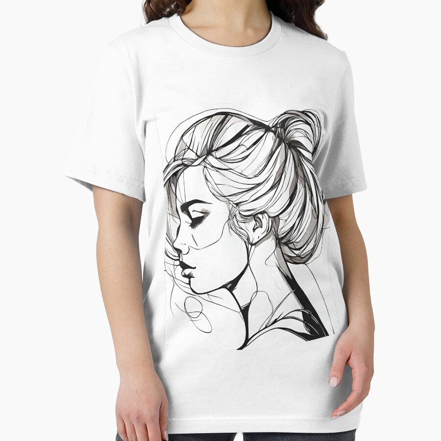 Monochrome Mastery: Abstract Portrait Line Art in Black & White - Rafaela by BPMagic