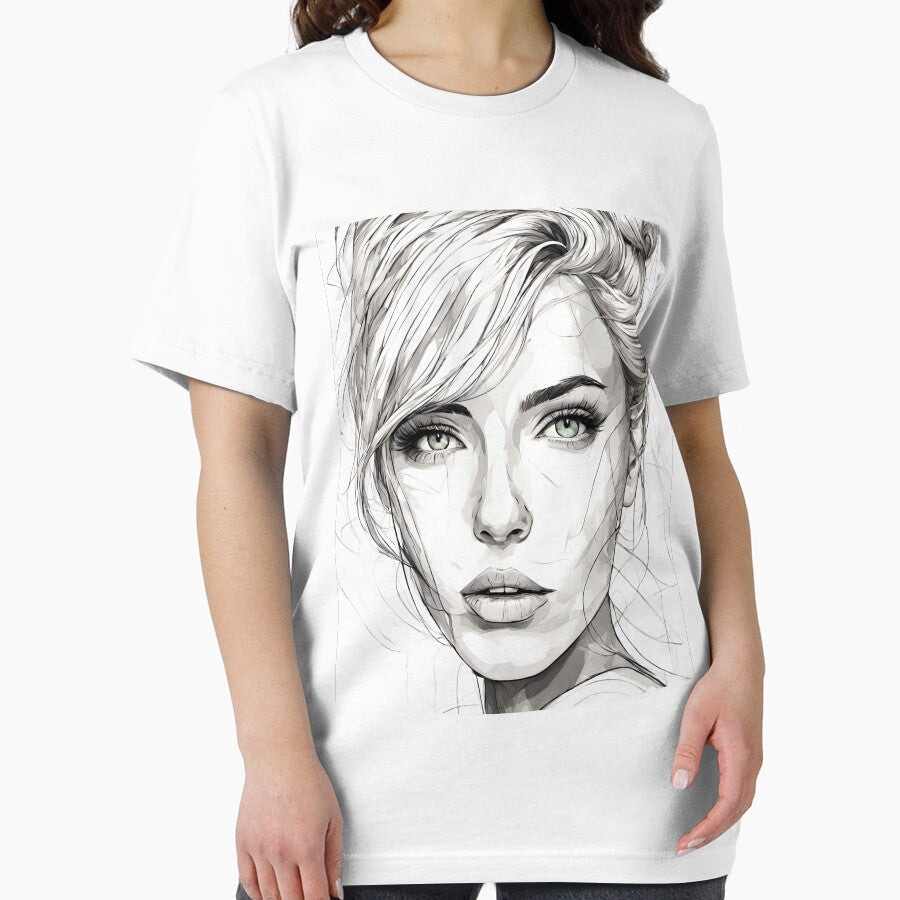 Monochrome Mastery: Abstract Portrait Line Art in Black & White - Thérèse by BPMagic