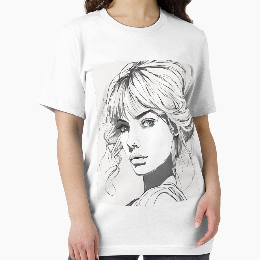 Monochrome Mastery: Abstract Portrait Line Art in Black & White - Waleria by BPMagic