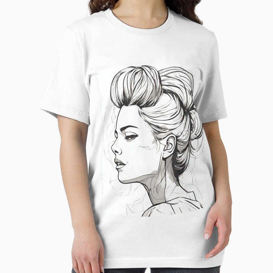 Monochrome Mastery: Abstract Portrait Line Art in Black & White - Rolanda by BPMagic