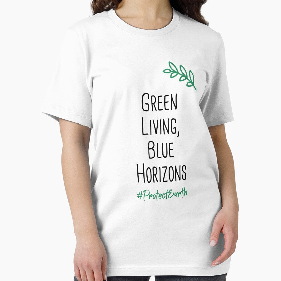 Green Living, Blue Horizons Environmental Protection Positive Quote by FemiBiutti