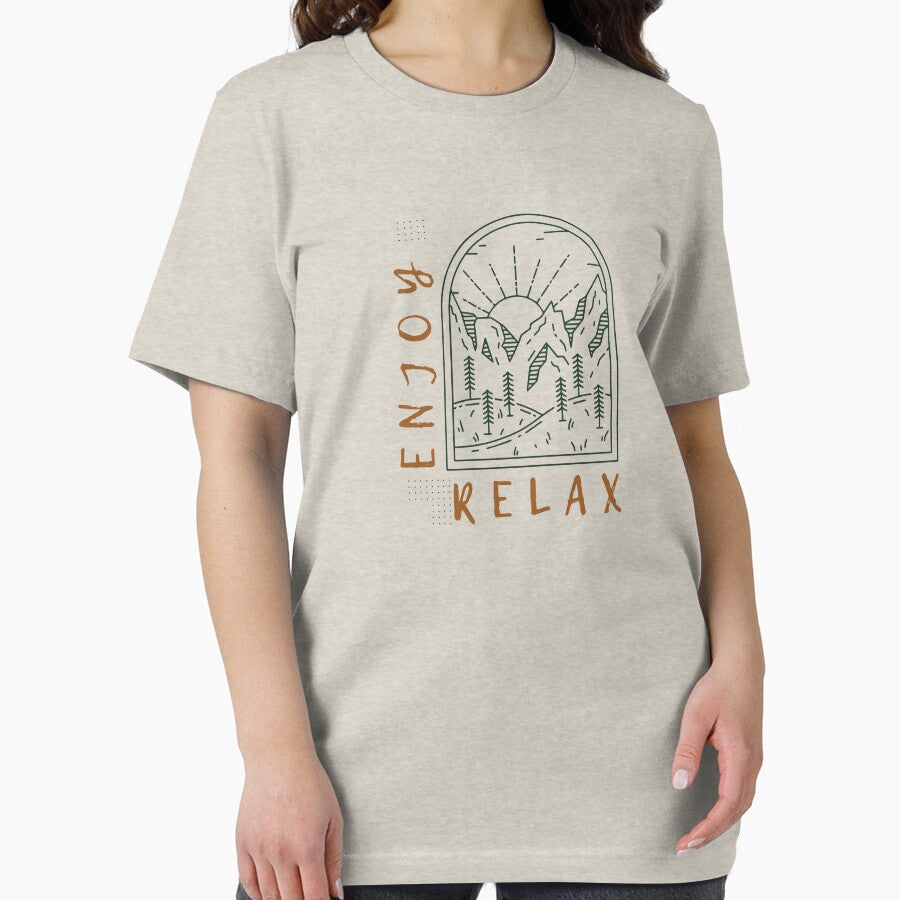 Enjoy and Relax" Outdoor Adventure T-Shirt by TruptiM