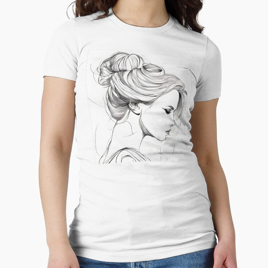Monochrome Mastery: Abstract Portrait Line Art in Black & White - Naomi by BPMagic