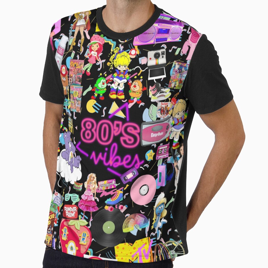 80's Vibes | Retro 1980s Nostalgia Collage Cartoon Toys Neon by ICANTWithoutCOFFEE